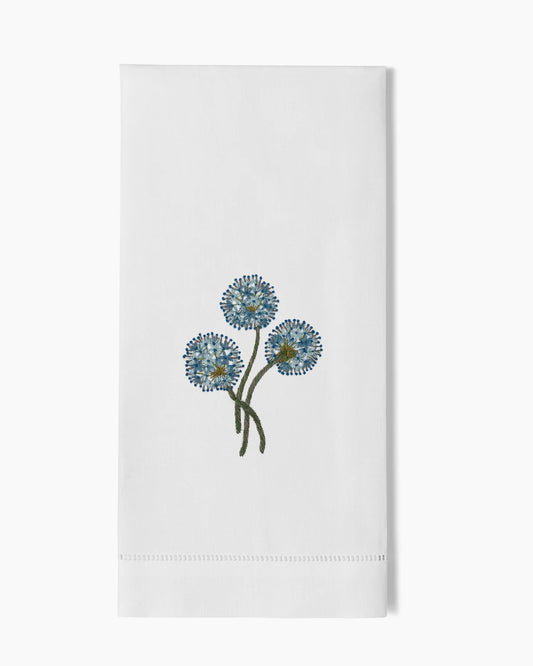 Agapanthus Hand Embroidered Guest Towel - Set of 2