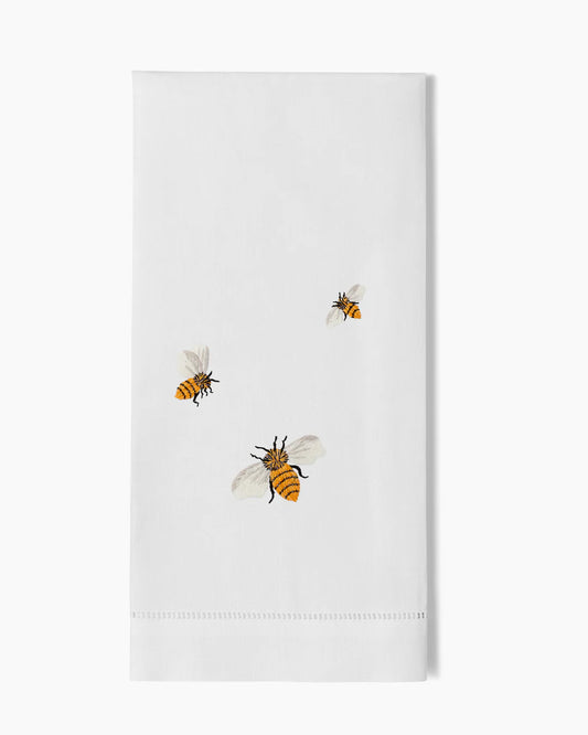 Busy Bee Hand Embroidered Guest Towel - Set of 2