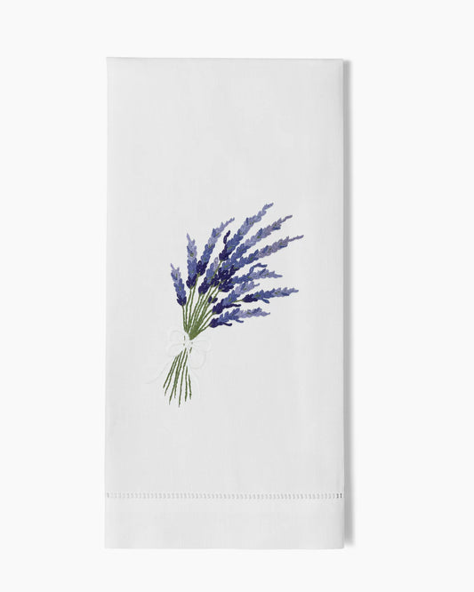 Lavender Hand Embroidered Guest Towel - Set of 2