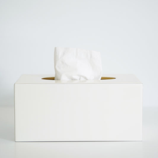 White Gold Essentials Long Tissue Box Cover