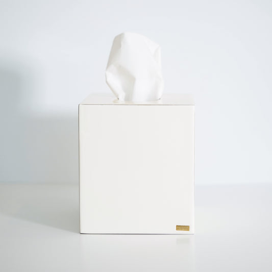 White Gold Essentials Boutique Tissue Box Cover