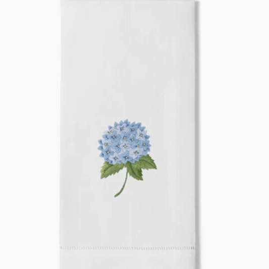 Hydrangea Hand Embroidered Guest Towel - Set of 2