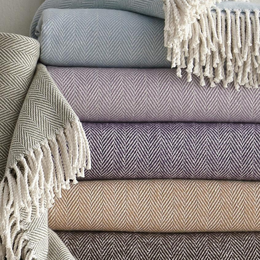 Celine Cotton Herringbone Throw