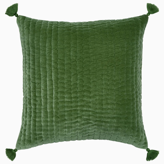 Velvet Hand Stitched Quilted Pillow Cover
