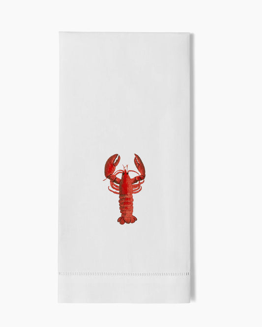 Lobster Hand Embroidered Guest Towel