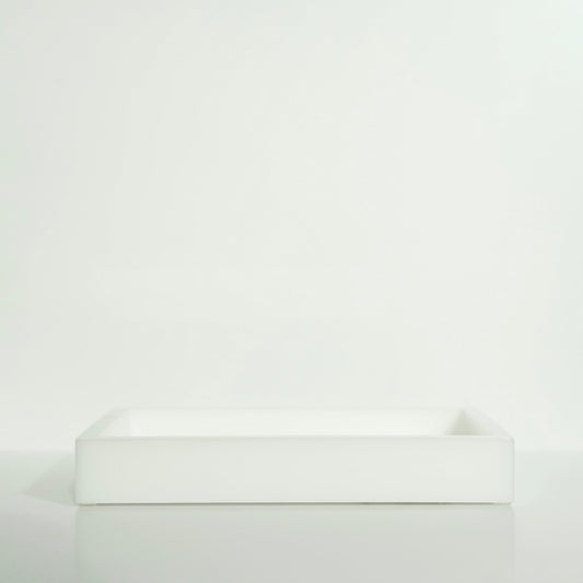 White Lucite Medium Vanity Tray