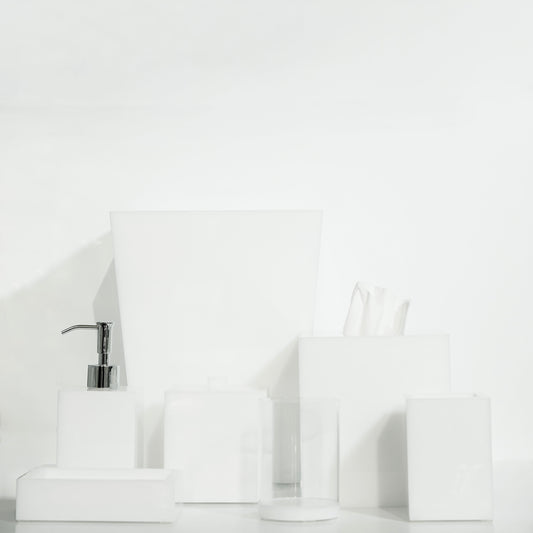 White Lucite Bath Accessories