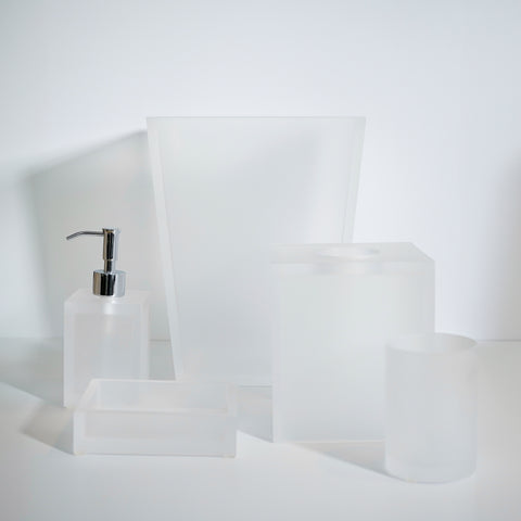 Frosted Lucite Bath Accessories