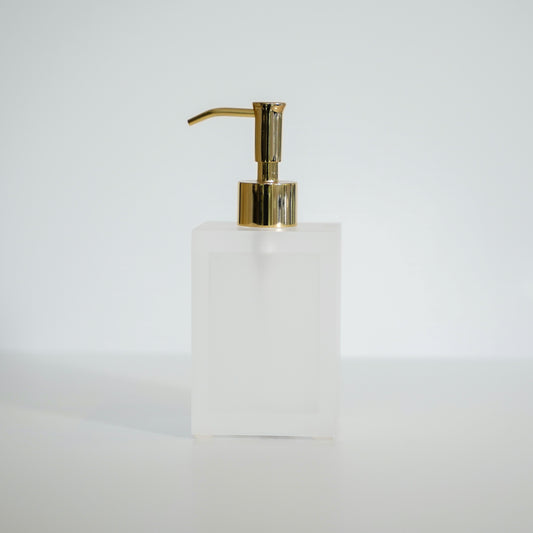 Frosted Lucite Soap Pump - Gold