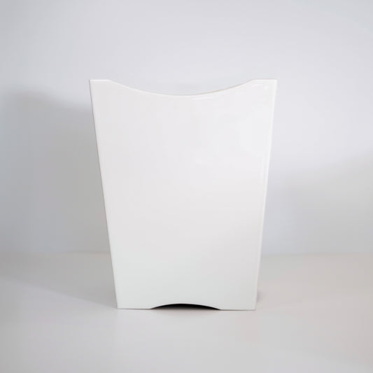 White Gold Essentials Scallop Wastebasket