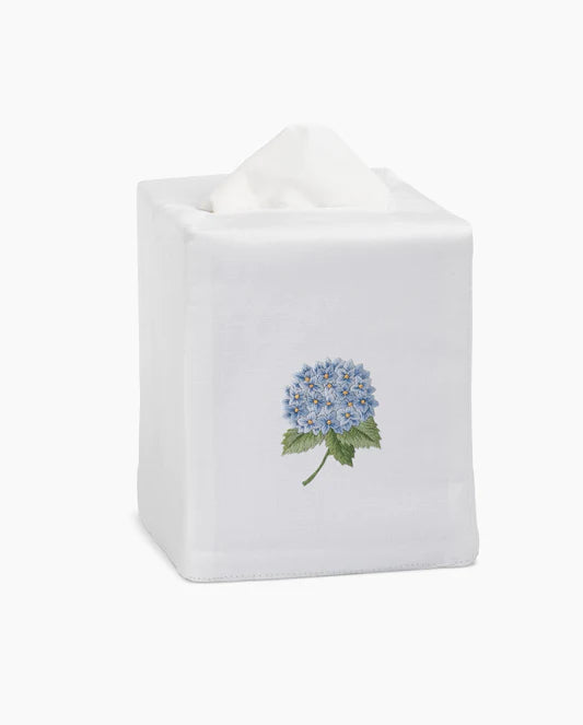 Hydrangea Hand Embroidered Tissue Box Cover Set