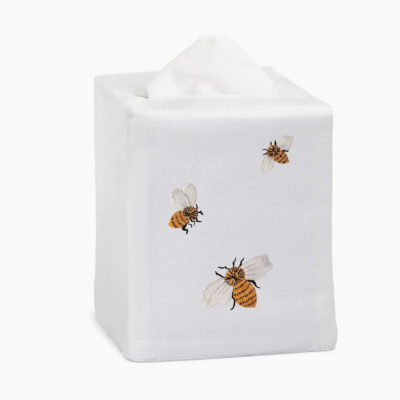 Busy Bees Set of Hand Embroidered Tissue Box Covers