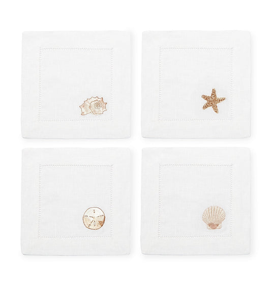 Gold Shell Cocktail Napkins