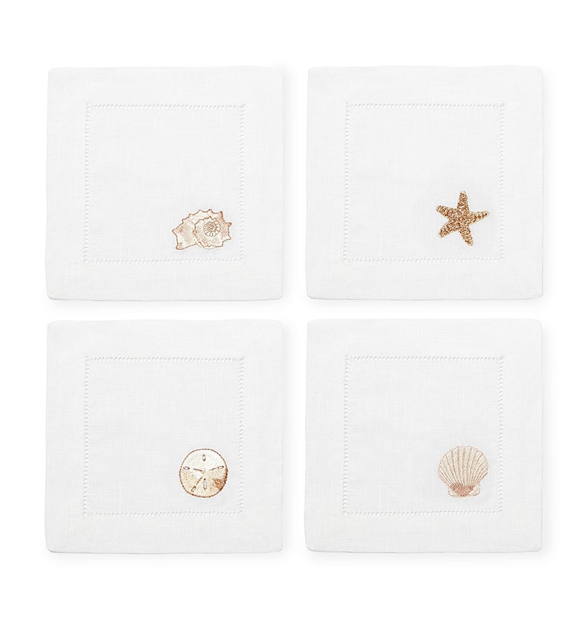 Gold Shell Cocktail Napkins