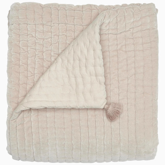 Hand Stitched Quilted Velvet Throw