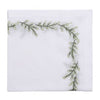 Floral Branch Embroidered Napkin - Green