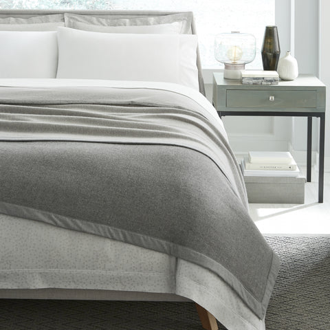 Sferra - Nerino Wool Blanket - Grey/Light Grey