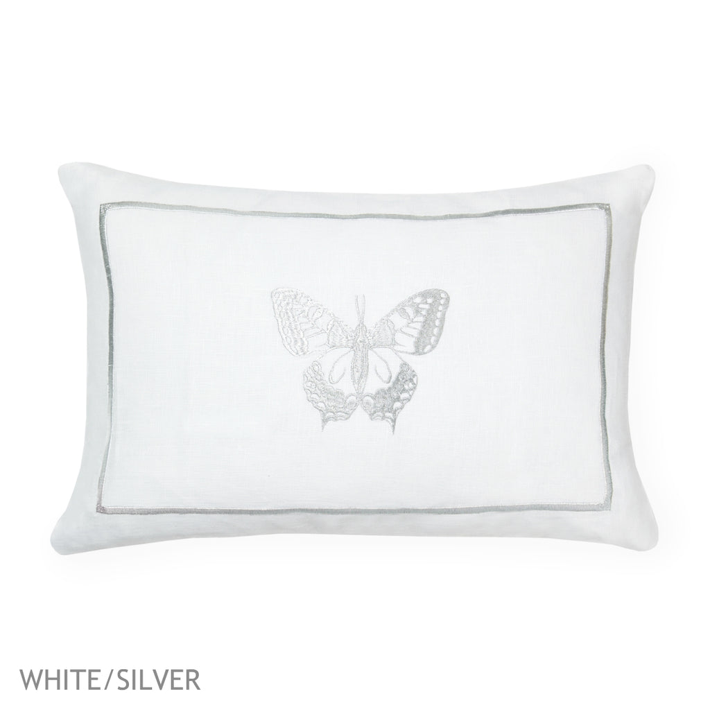 Sferra - Papilio Decorative Pillows - White/Silver