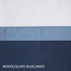 Home Treasures - Borders Bedding - White/Slate Blue/Navy