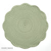 Scalloped Edge Placemats - Ivory/Moss
