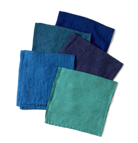 Washed Linen Napkin Collection - Blues
